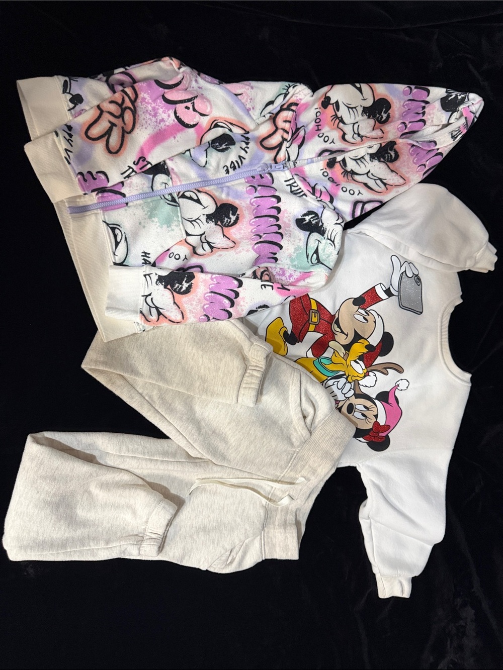 Bundle - Disney Girls Hoodie and Zara Disney sweatshirt.